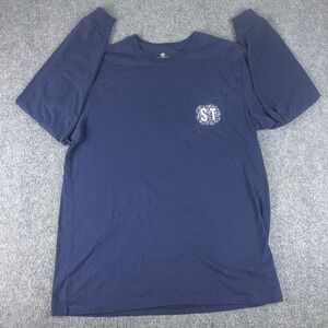 Southern Tide T-Shirt Large Navy Blue Long Sleeve  Pocket ST Logo‎ Cotton Men's